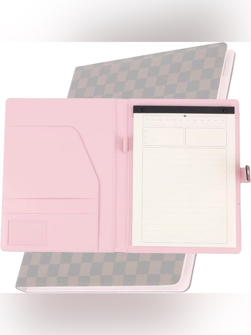 A4 Pink Tablet Folio Case with Notepad Holder